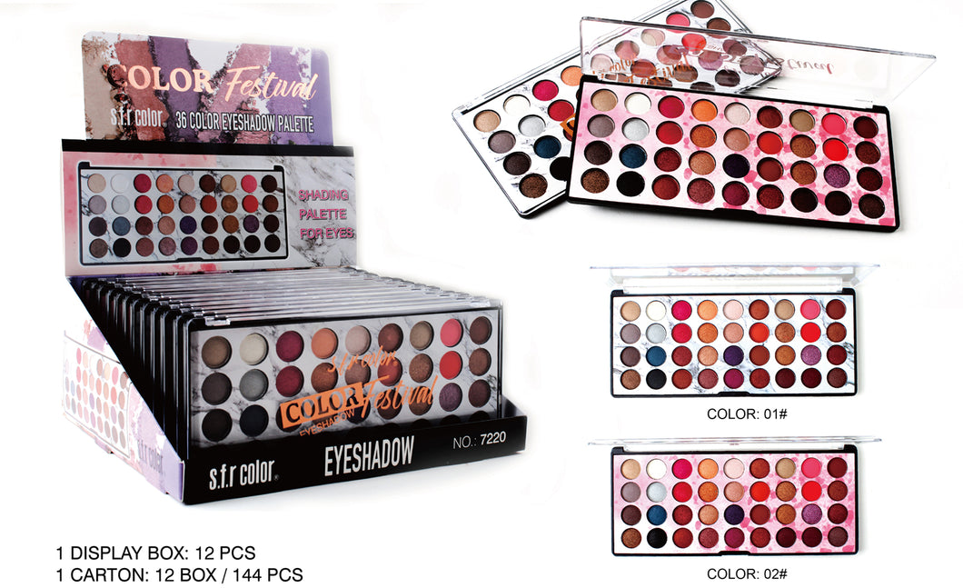 S.F.R. COLOR FESTIVAL 36 Colors Palette Eyeshadow (12pcs)