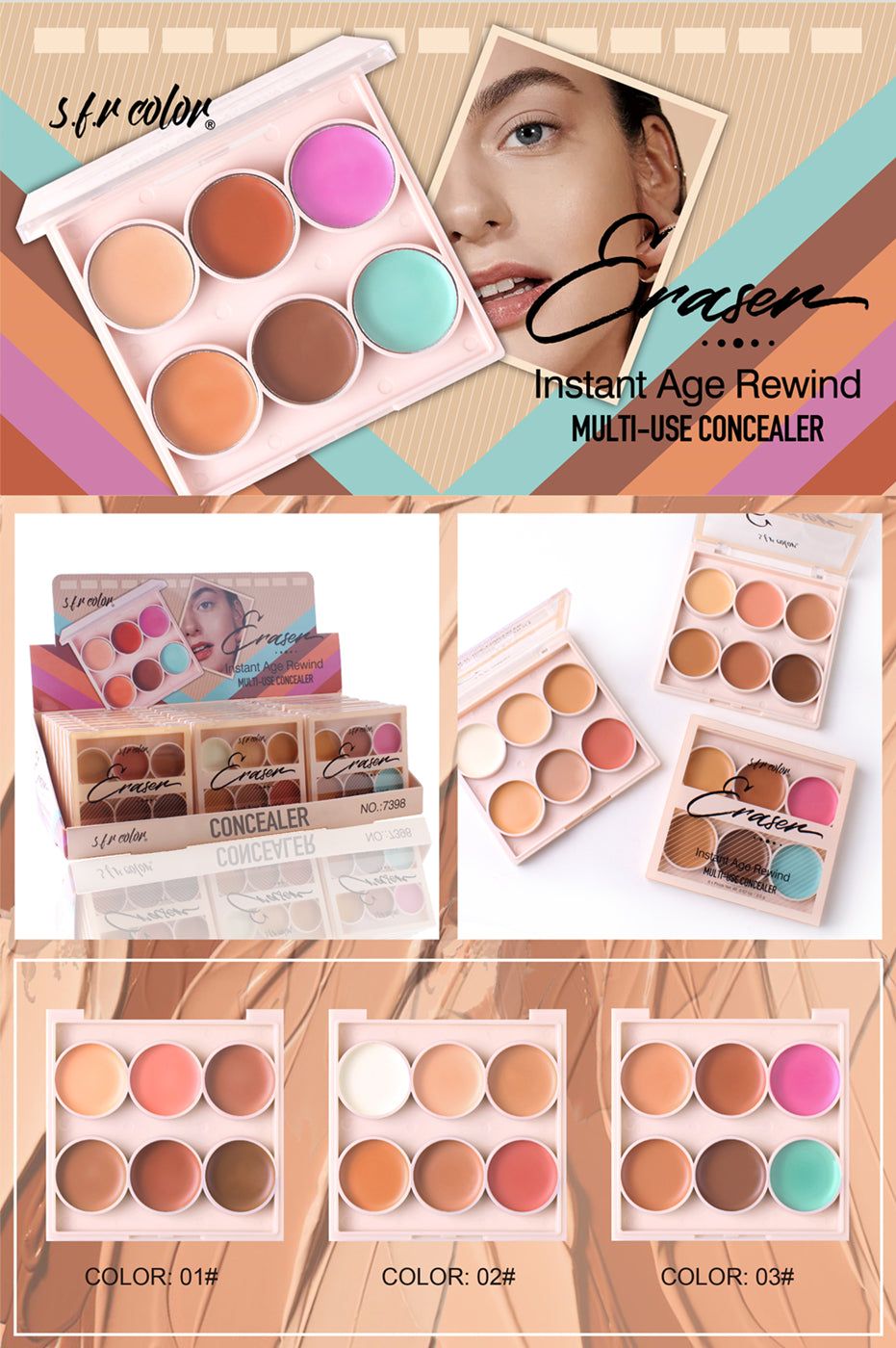 S.F.R. COLOR Instant Age Rewind Multi-use Concealer Palette (24 pcs)